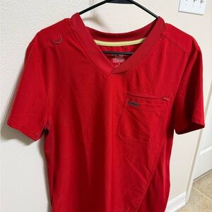 Red Landau Men's Scrub Shirt